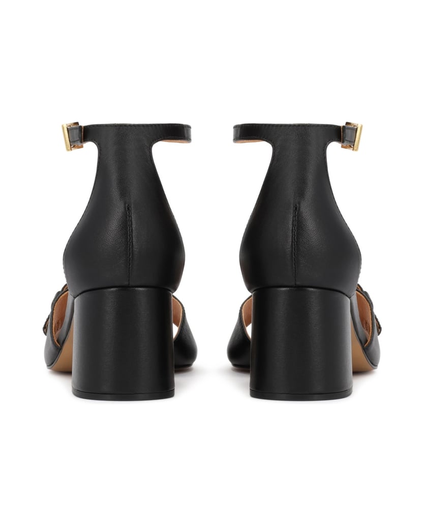 Kazar-Black-leather-sandals-with-decorative-buckle-černá
