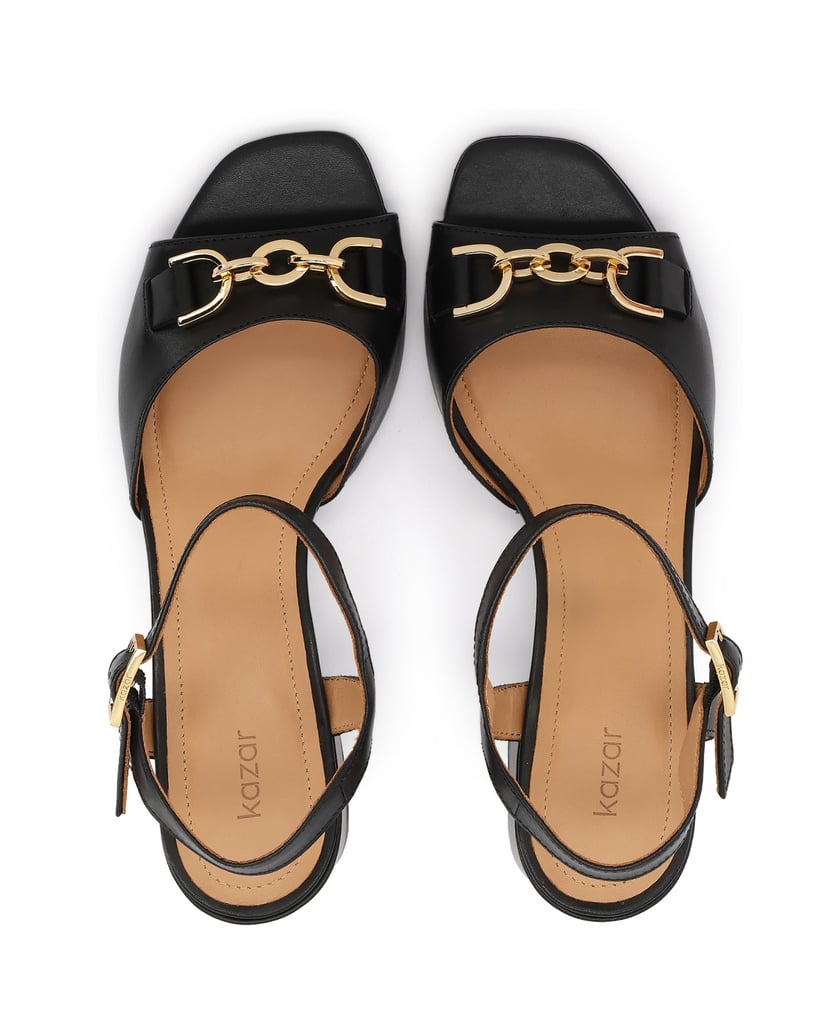 Kazar-Black-leather-sandals-with-jewelry-embellishment-čierna