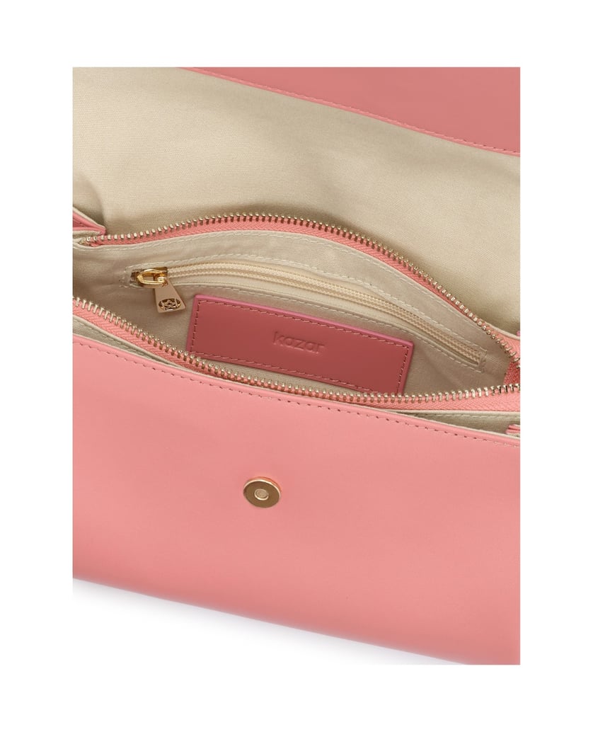 Kazar-Pink-leather-handbag-with-a-fine-key-ring-růžová
