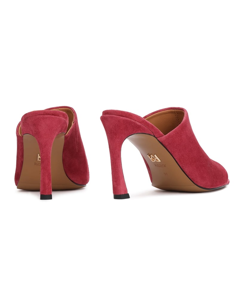 Kazar-Pink-suede-mules-on-a-contoured-stiletto-heel-růžová