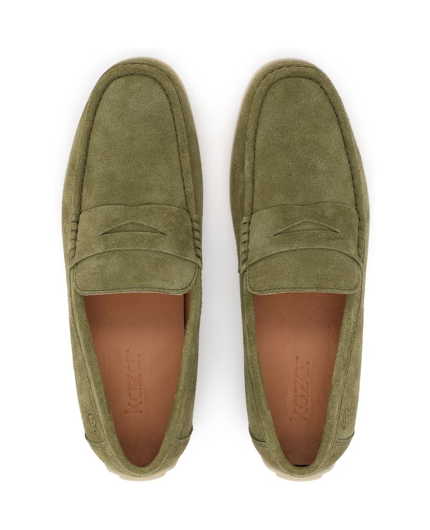 Kazar-Mokassins-aus-grünem-Wildleder-grün