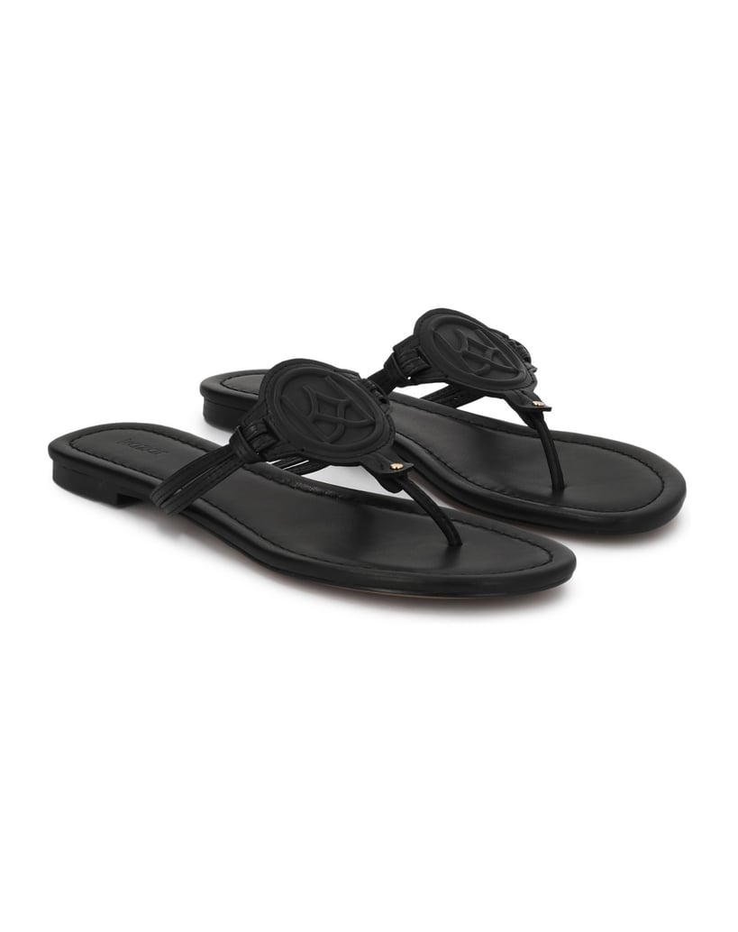 Kazar-Schwarze-Leder-Flip-Flops-mit-geprägtem-KAZAR-Logo-schwarz