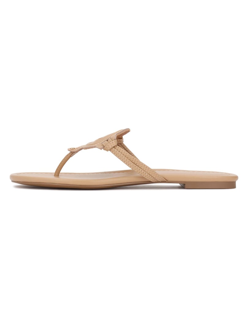 Kazar-Beige-leather-monogrammed-flip-flops-from-KAZAR-béžová