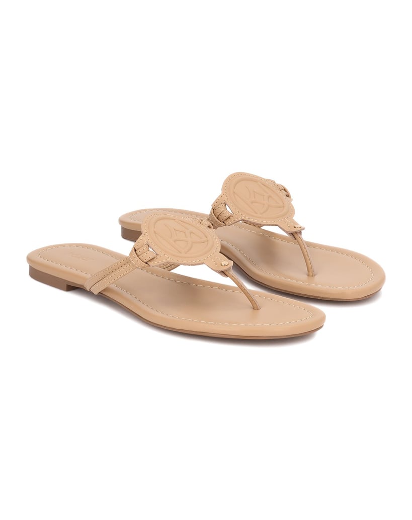 Kazar-Beige-leather-monogrammed-flip-flops-from-KAZAR-béžová