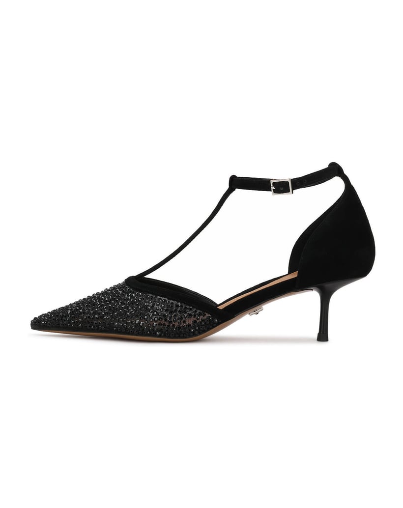 Kazar-Black-suede-pumps-with-rhinestones-čierna