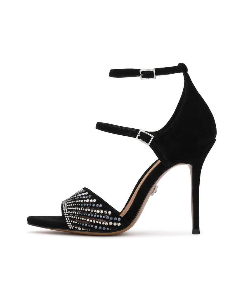Kazar-Black-suede-stiletto-heel-sandals-with-transparent-belts-and-rhinestones-černá