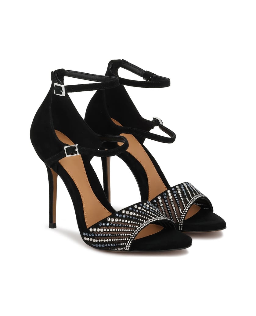Kazar-Black-suede-stiletto-heel-sandals-with-transparent-belts-and-rhinestones-černá