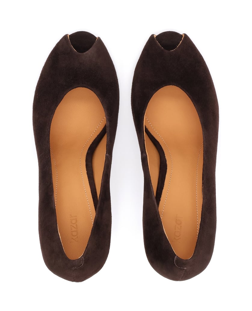 Kazar-Brown-suede-peep-toe-pumps-hnedá