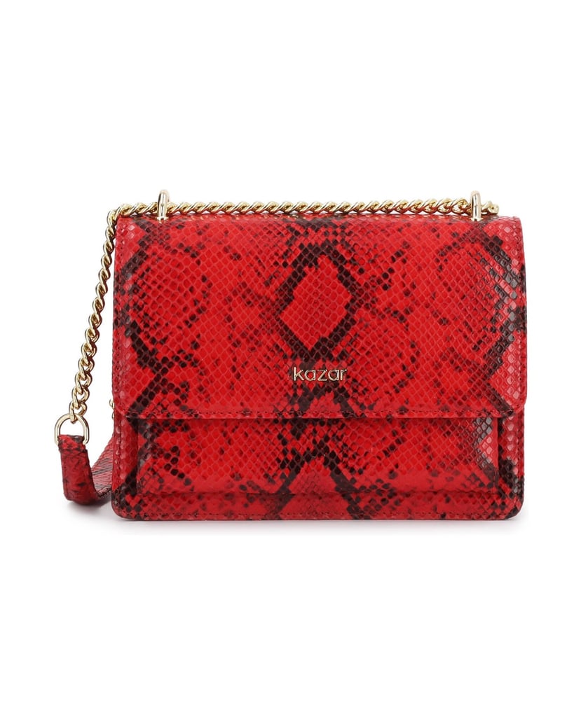 Kazar-Red-bag-with-animal-pattern-červená