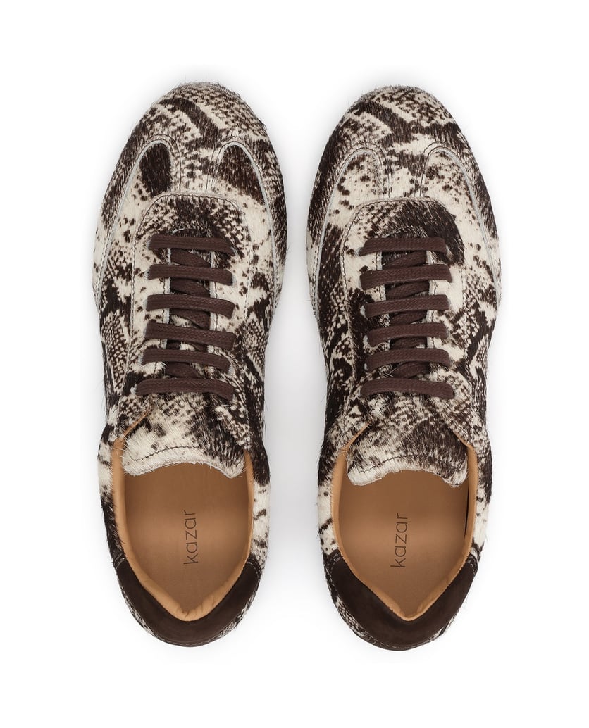 Kazar-Women's-leather-sneakers-with-natural-hair-finish-tmavě-hnědá