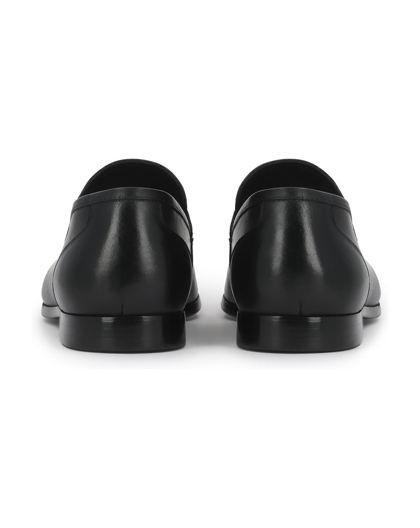 Kazar-Black-leather-men's-loafers-with-perforated-instep-černá