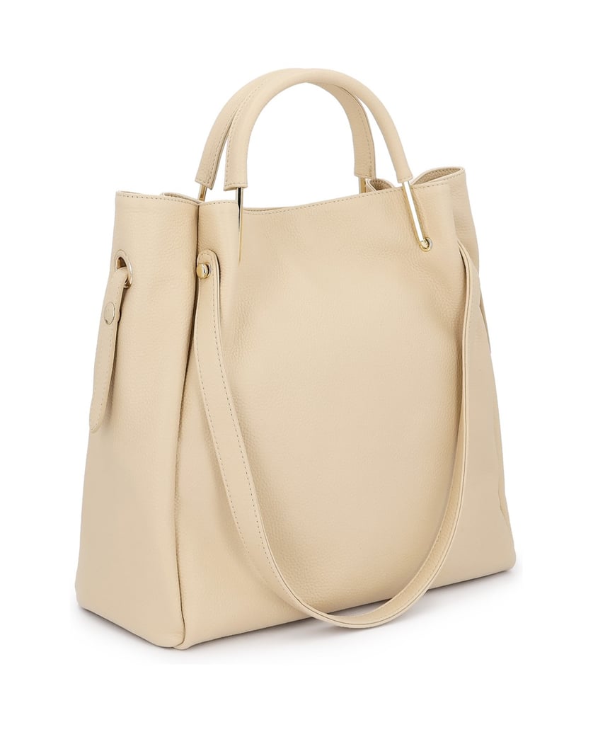 Kazar-Leather-bag-with-two-types-of-handles-béžová