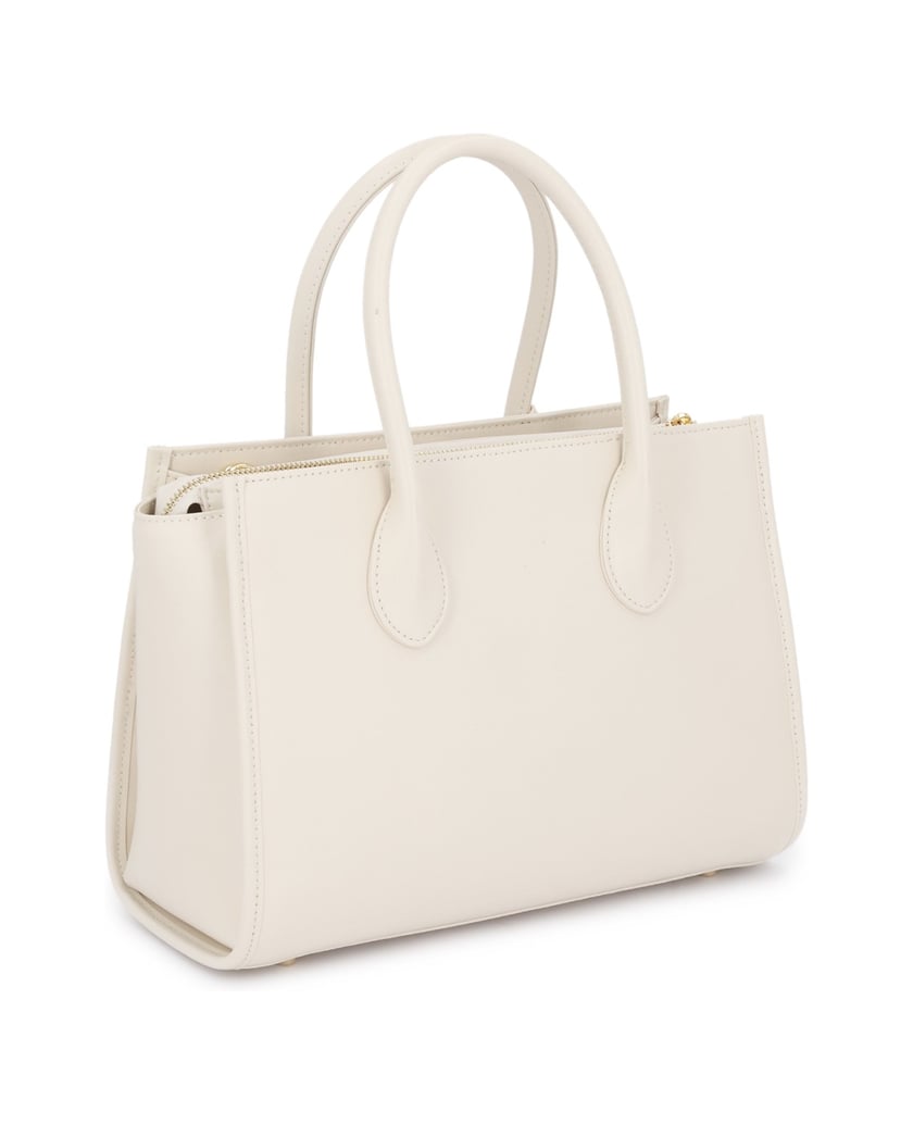 Kazar-Elegant-leather-bag-in-a-shade-of-broken-white-with-double-belts-bílá