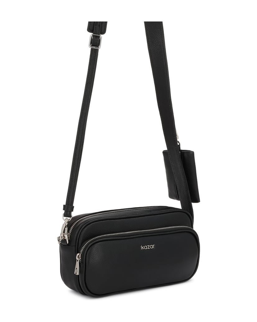 Kazar-Practical-leather-handbag-with-purse-čierna