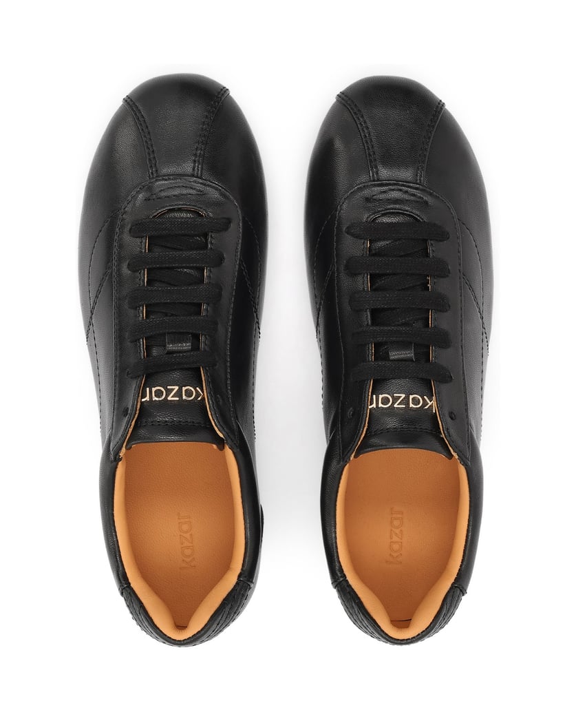 Kazar-Black-soft-leather-sneakers-čierna