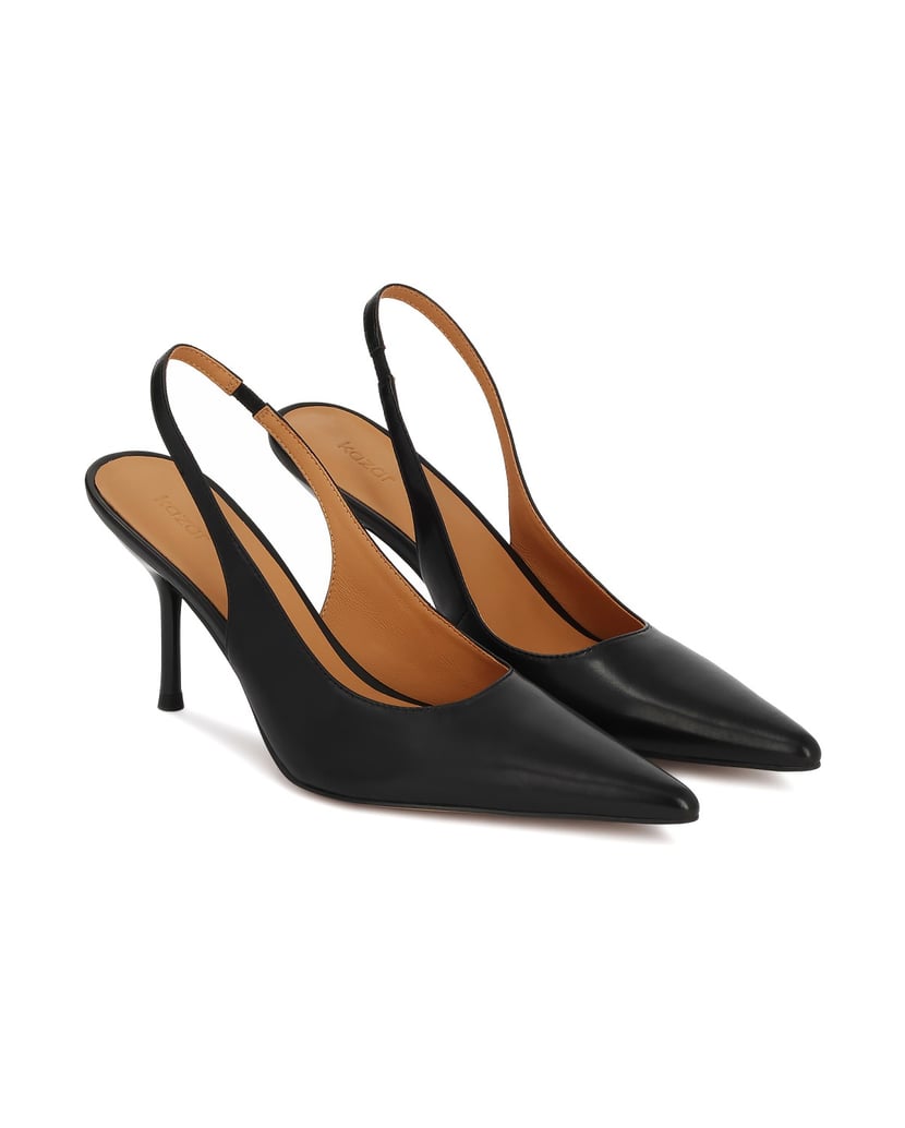 Kazar-Black-pumps-with-open-heel-and-pointed-nose-černá