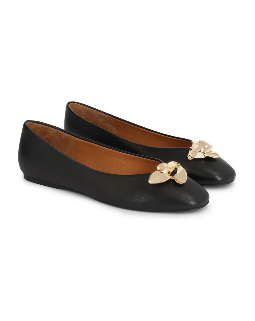 Kazar-Black-ballerinas-with-eye-catching-brooch-černá