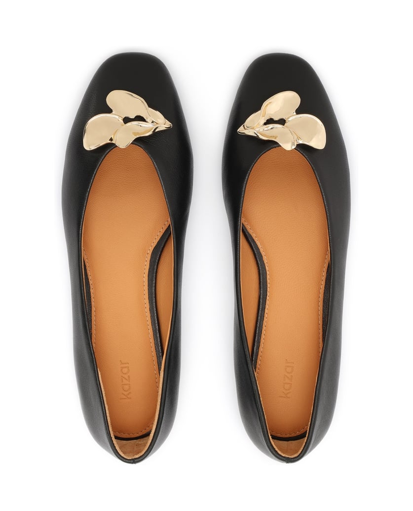 Kazar-Black-ballerinas-with-eye-catching-brooch-černá