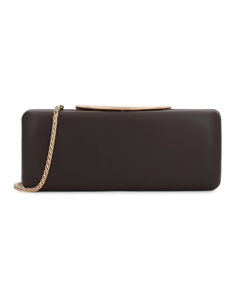 Kazar-Evening-handbag-with-metal-clasp-tmavě-hnědá