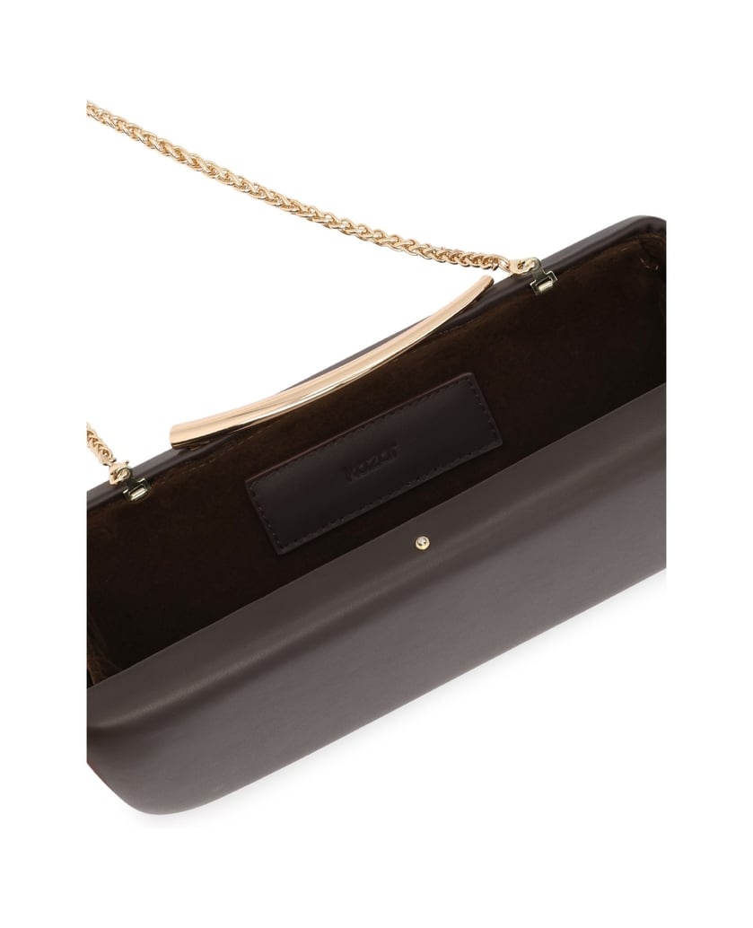 Kazar-Evening-handbag-with-metal-clasp-tmavě-hnědá