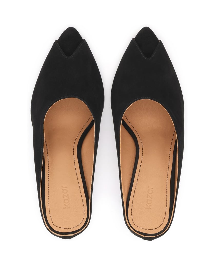 Kazar-Elegant-suede-stiletto-mules-with-striking-cut-outs-černá