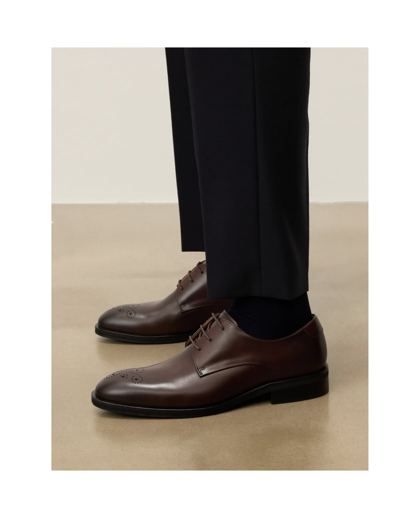 Kazar-Brown-leather-derby-with-subtle-openwork-brogue-hnedá