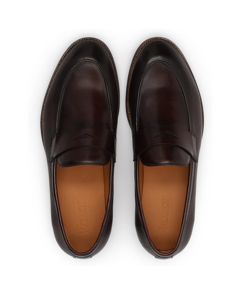 Kazar-Braune-Loafers-mit-verziertem-Schaft-braun