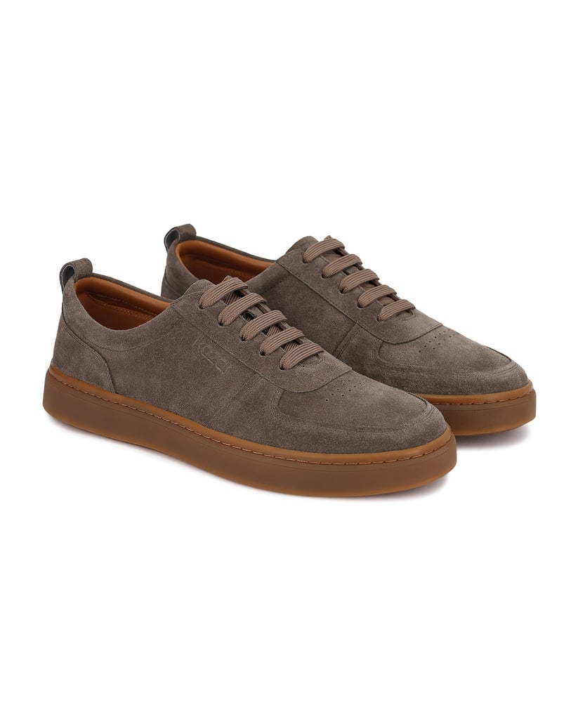 Kazar-Suede-sneakers-on-a-straight-sole-hnědá