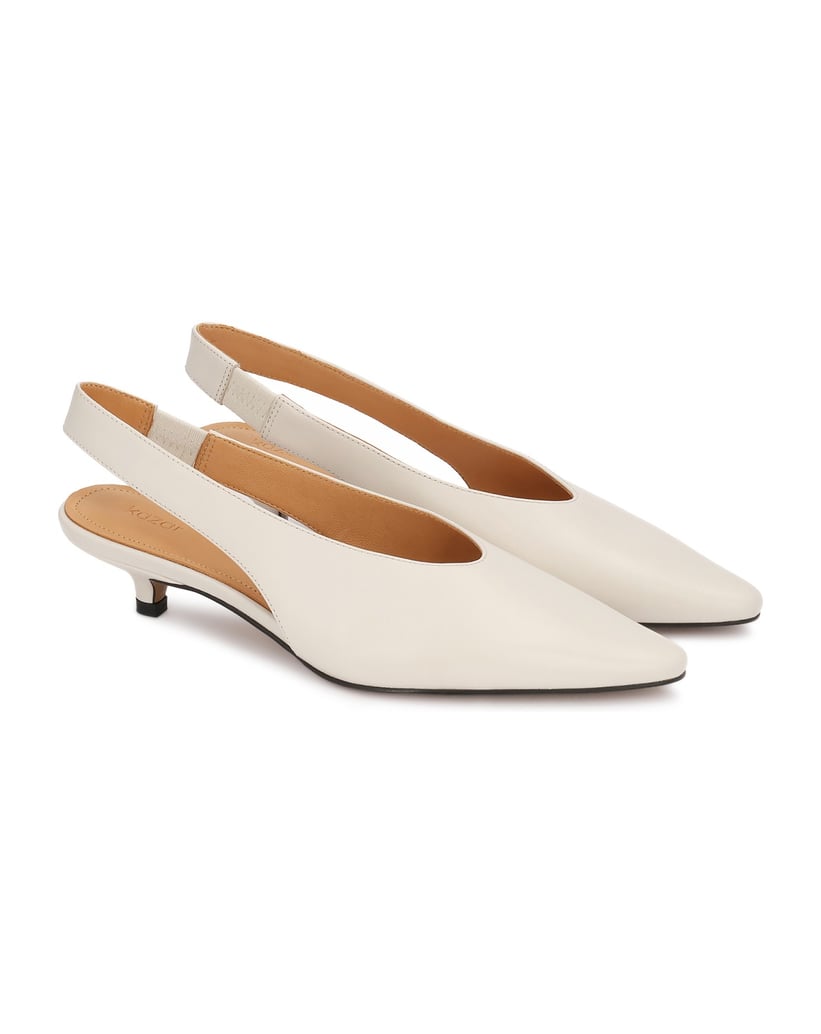 Kazar-Pumps-slingback-pumps-with-low-heel-bílá