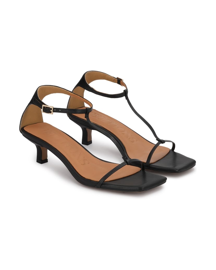 Kazar-Leather-sandals-with-kitty-heel-černá
