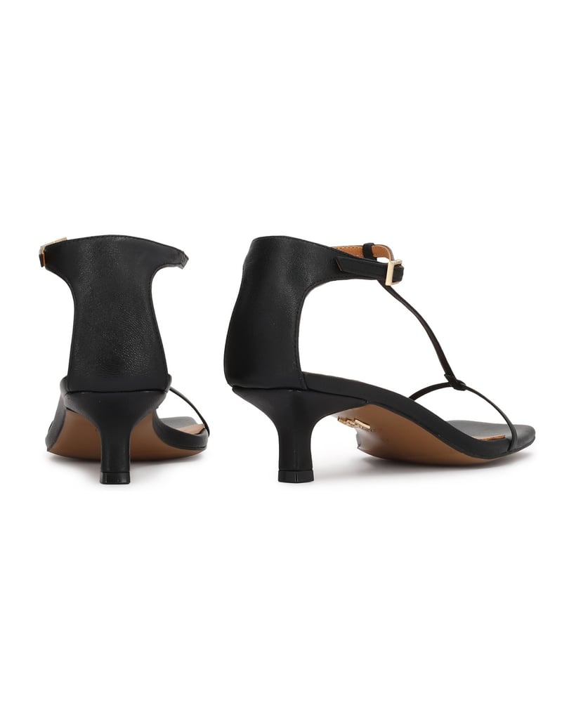 Kazar-Leather-sandals-with-kitty-heel-černá