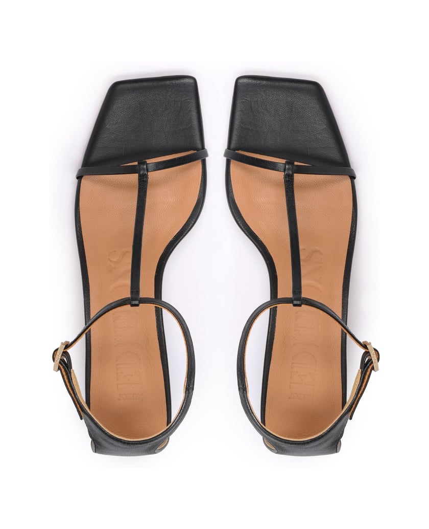 Kazar-Leather-sandals-with-kitty-heel-černá