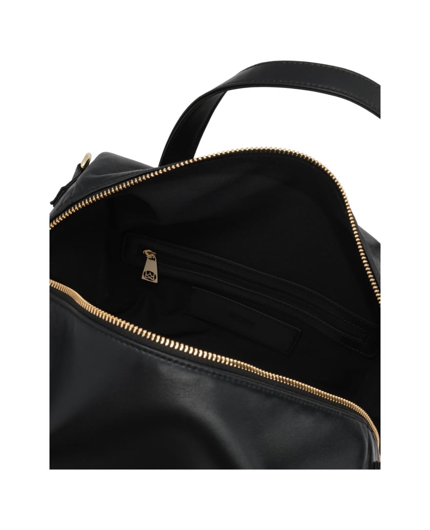 Kazar-Black-leather-bag-with-geometric-form-čierna