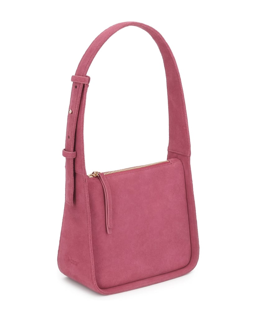 Kazar-Pink-suede-handbag-on-wide-straps-ružová