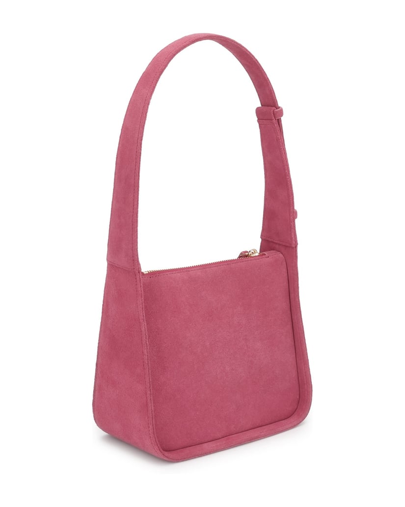 Kazar-Pink-suede-handbag-on-wide-straps-ružová