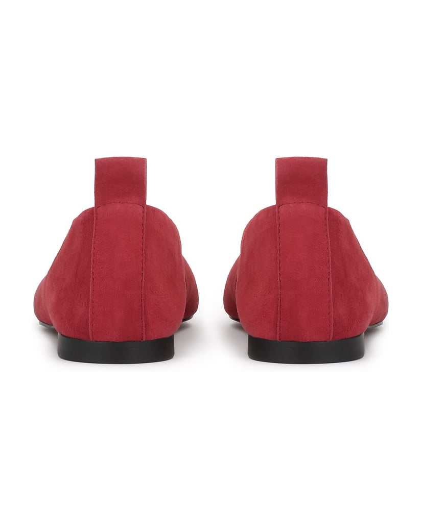 Kazar-Pink-suede-ballerinas-with-elongated-noses-ružová