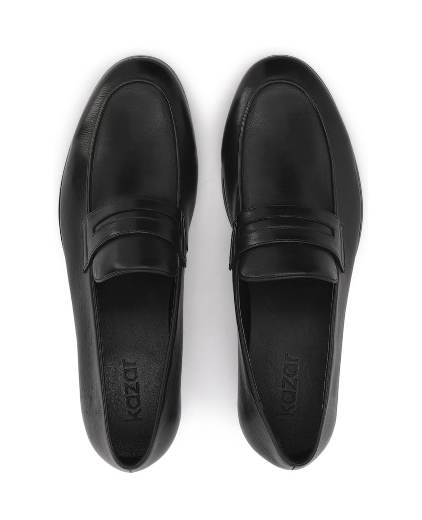 Kazar-Minimalist-leather-loafers-čierna