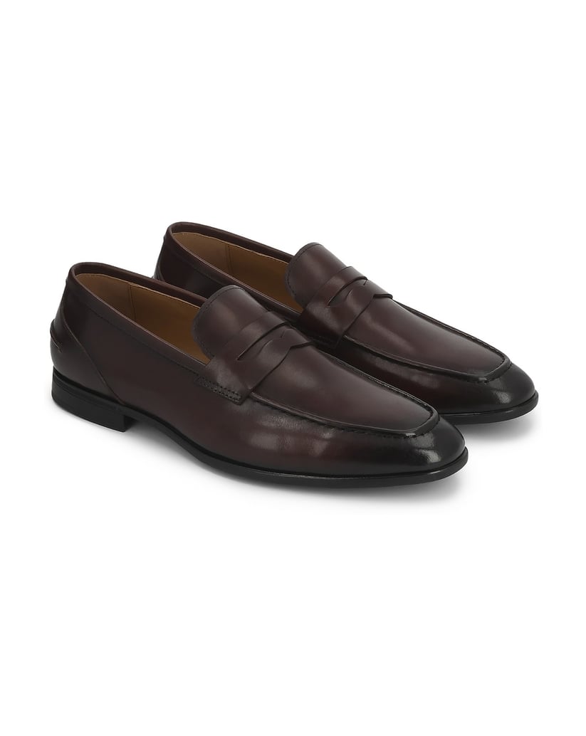 Kazar-Genuine-leather-loafers-with-shading-hnedá