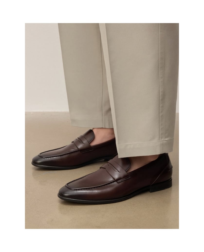 Kazar-Genuine-leather-loafers-with-shading-hnedá