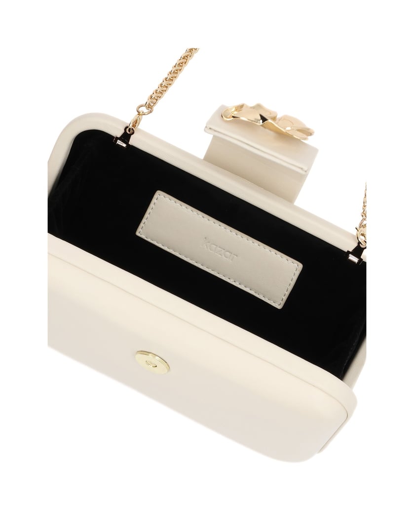 Kazar-Genuine-leather-clutch-in-off-white-with-jewelry-embellishment-bílá