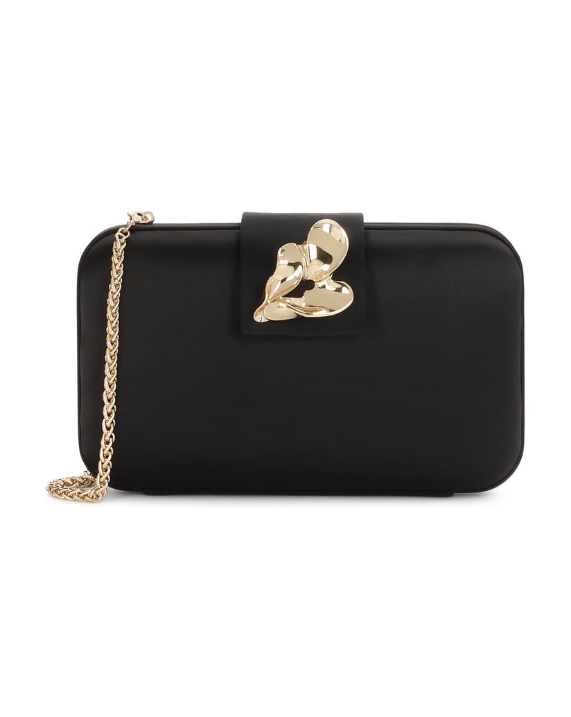 Kazar-Black-satin-gloss-clutch-with-jewelry-buckle-červená