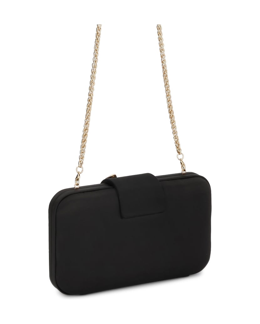 Kazar-Black-satin-gloss-clutch-with-jewelry-buckle-červená