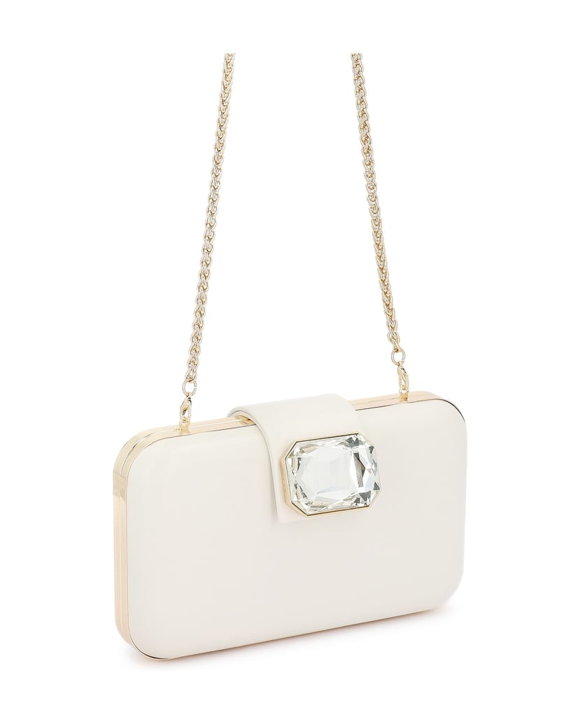 Kazar-Wedding-leather-clutches-in-a-shade-of-white-with-a-decorative-stone-bílá