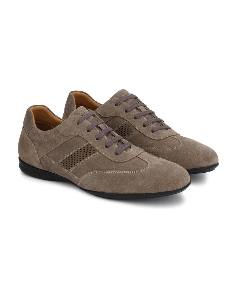 Kazar-Men's-suede-shoes-in-taupe-shade-with-perforations-tmavošedá