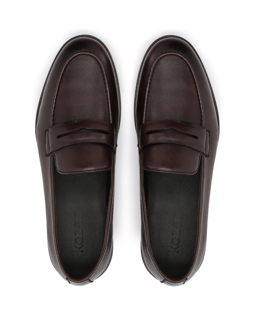 Kazar-Brown-leather-men's-loafers-hnědá