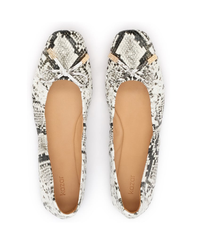 Kazar-Embossed-leather-snakeskin-pattern-ballerinas-biela