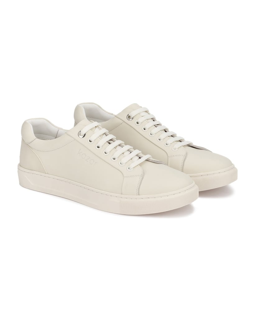Kazar-Genuine-leather-basic-sneakers-biela