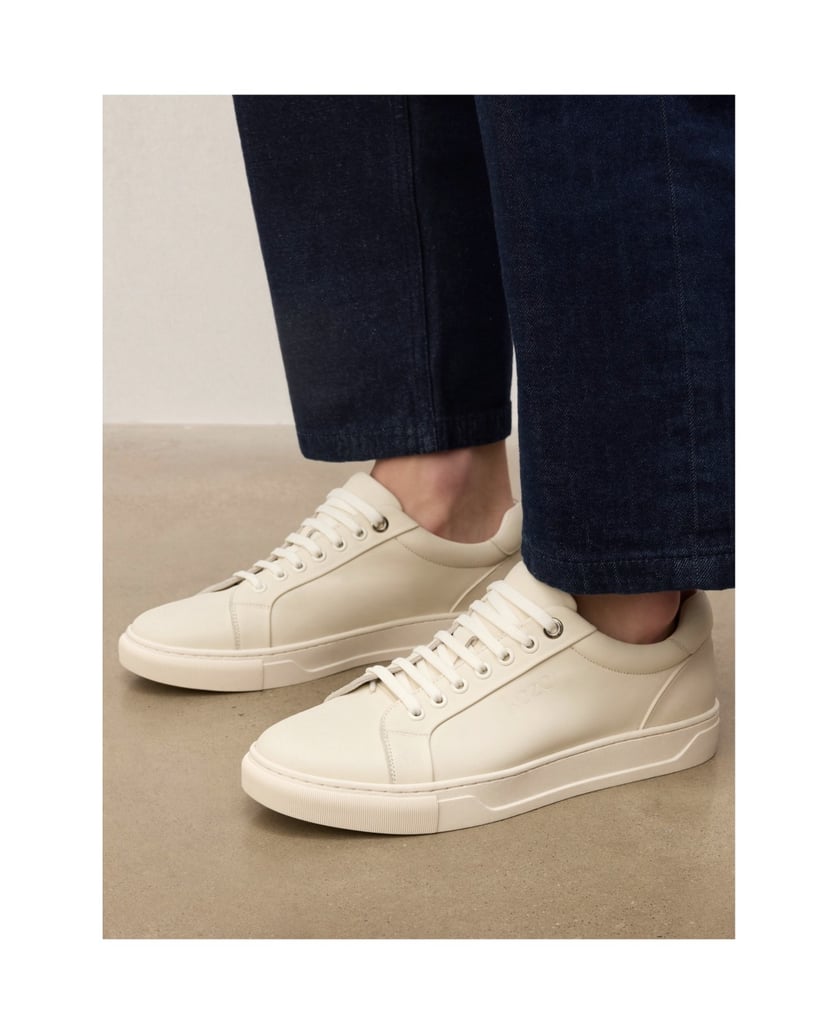 Kazar-Genuine-leather-basic-sneakers-biela