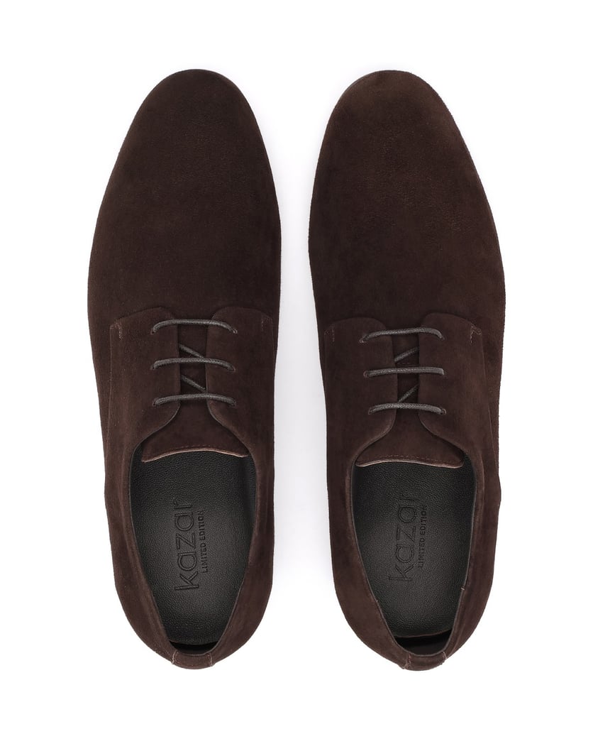 Kazar-Minimalist-suede-derby-in-brown-hnedá