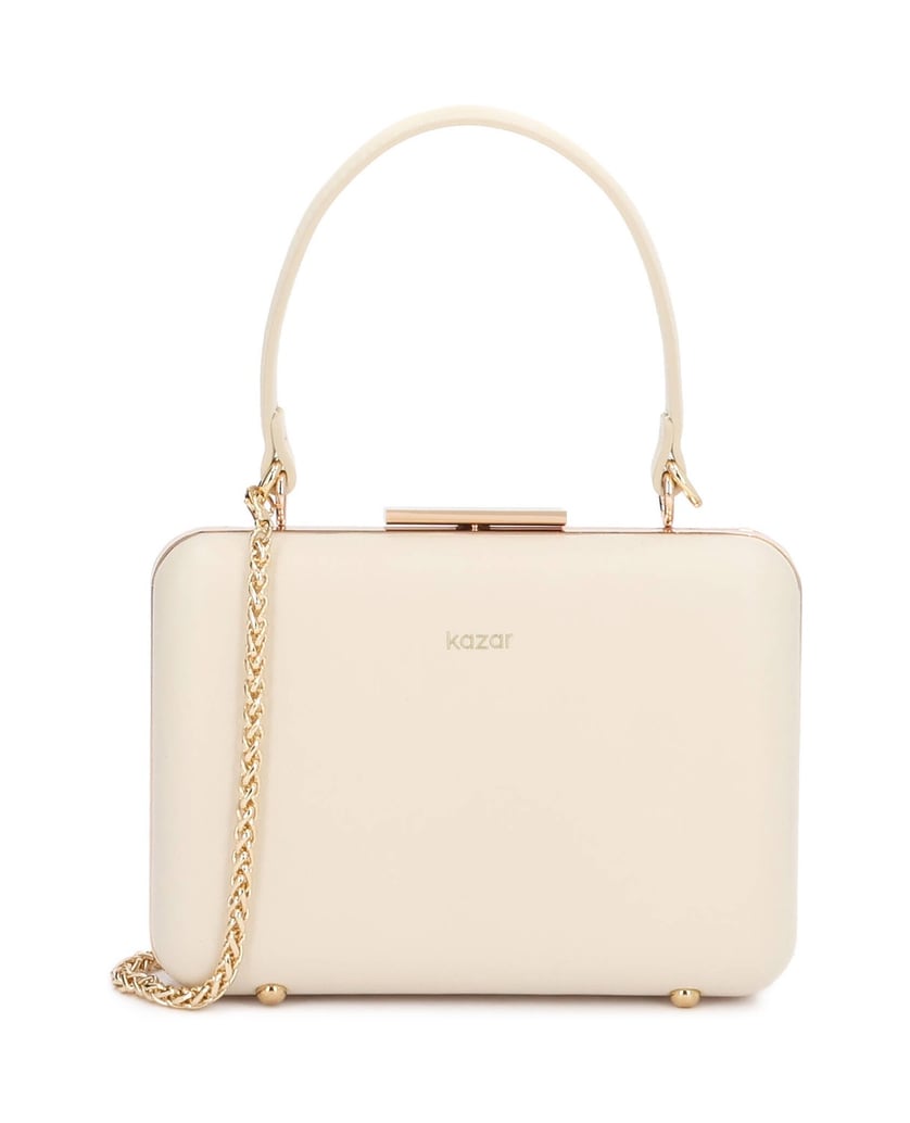 Kazar-Exit-bag-with-handle-and-gold-chain-biela